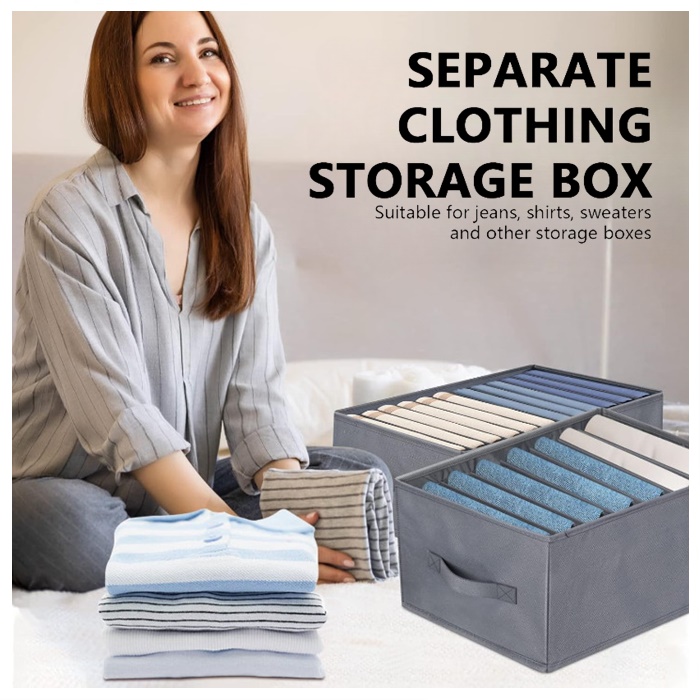 Buy Wardrobe Storage Organiser for Jeans, Foldable Fabric Wardrobe